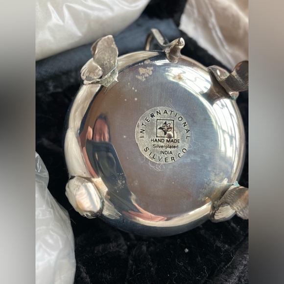 Vintage Silver Co Hand Made Silverplated Creamer Sugar Bowl Tray & Box - Picture 3 of 4